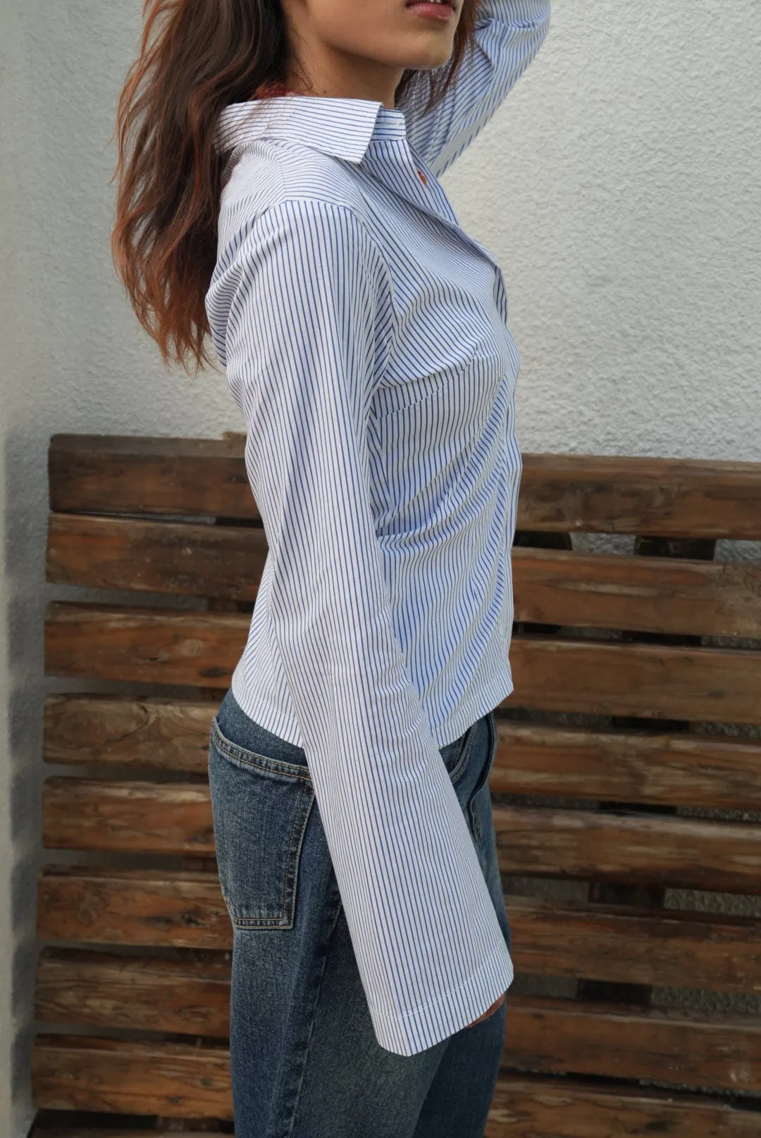 Blue Striped Fitted Shirt