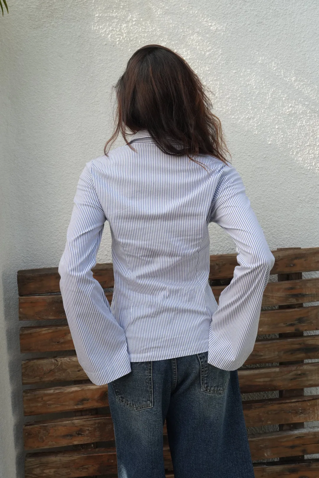 Blue Striped Fitted Shirt
