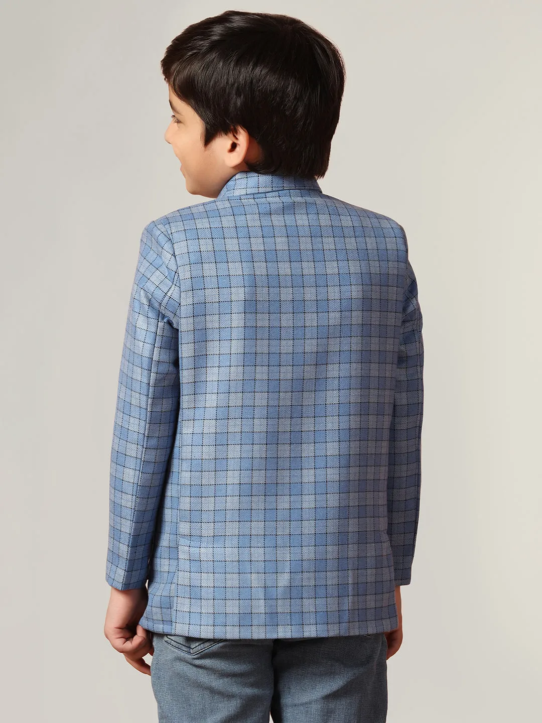 Blue Tweed Checkecd Jacket