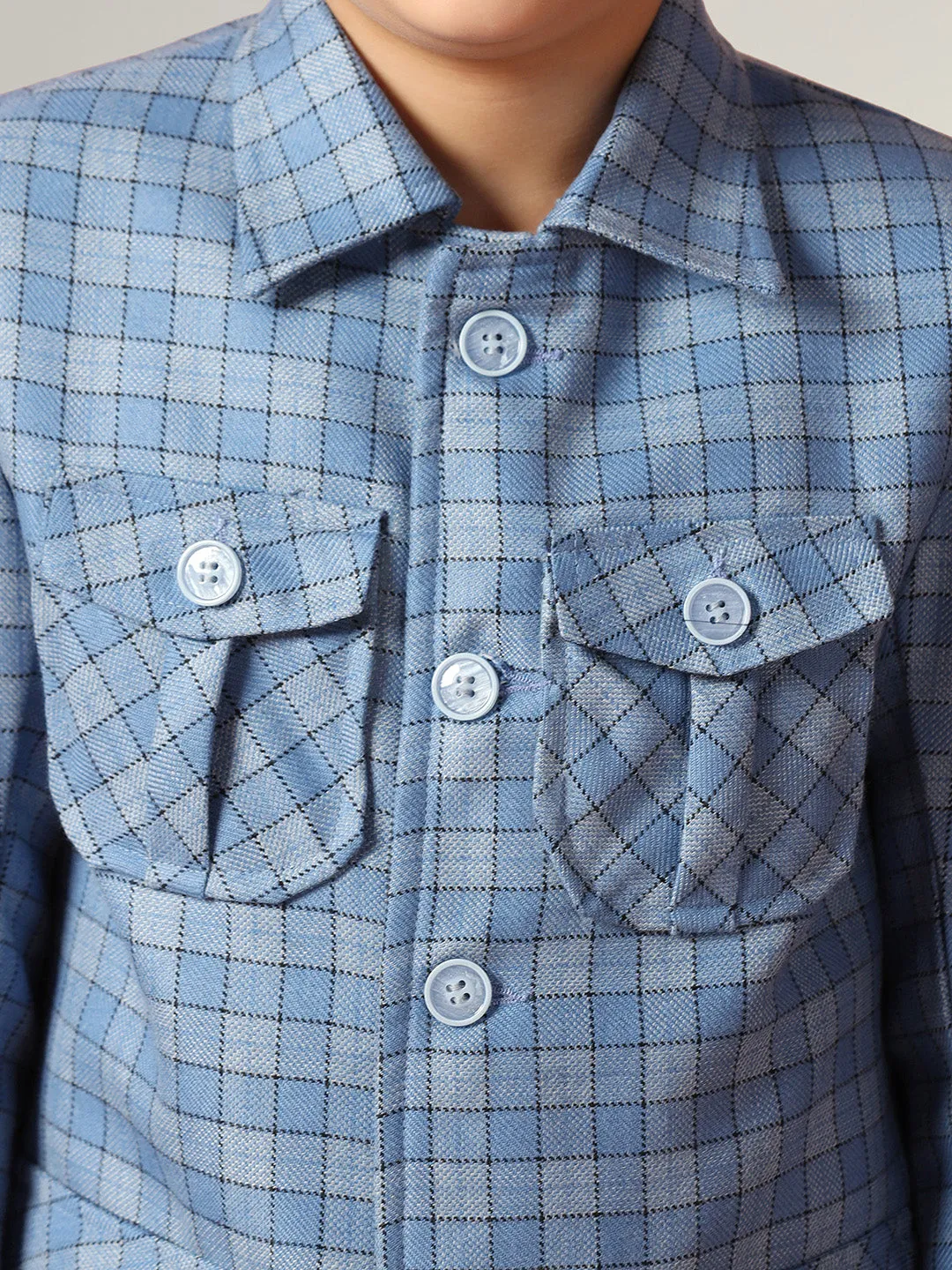 Blue Tweed Checkecd Jacket