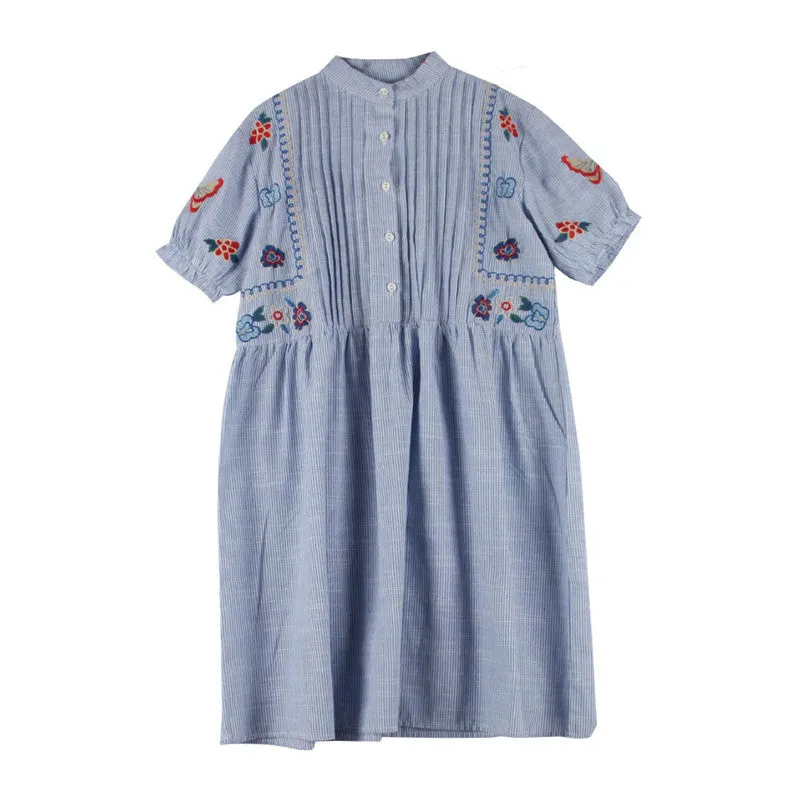 BLUE/WHITE BUTTERFLY PRINT DRESS UB2494