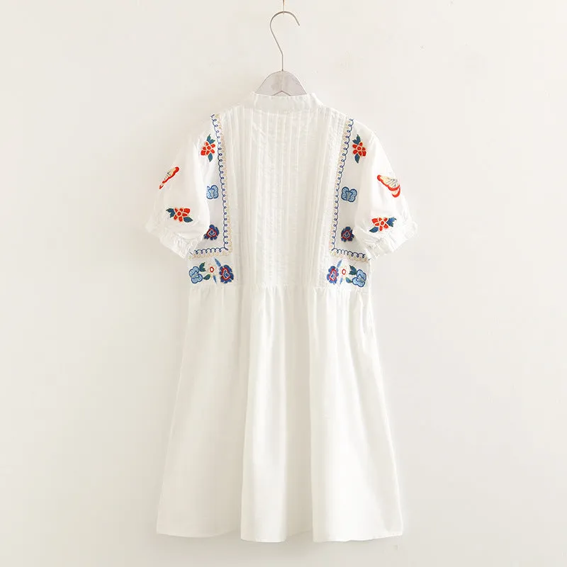 BLUE/WHITE BUTTERFLY PRINT DRESS UB2494