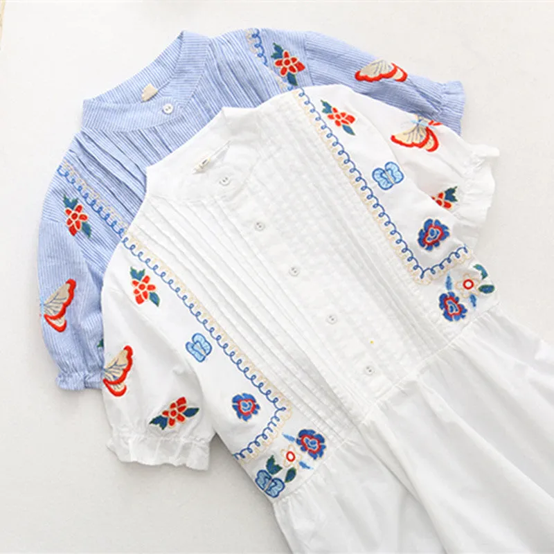 BLUE/WHITE BUTTERFLY PRINT DRESS UB2494