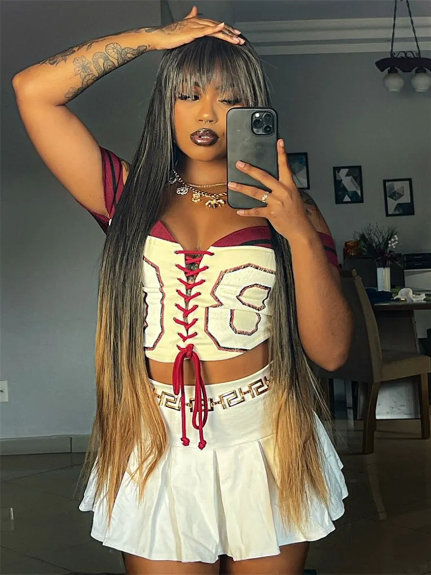 Bold Varsity-Inspired Off-Shoulder Lace-Up Crop Top