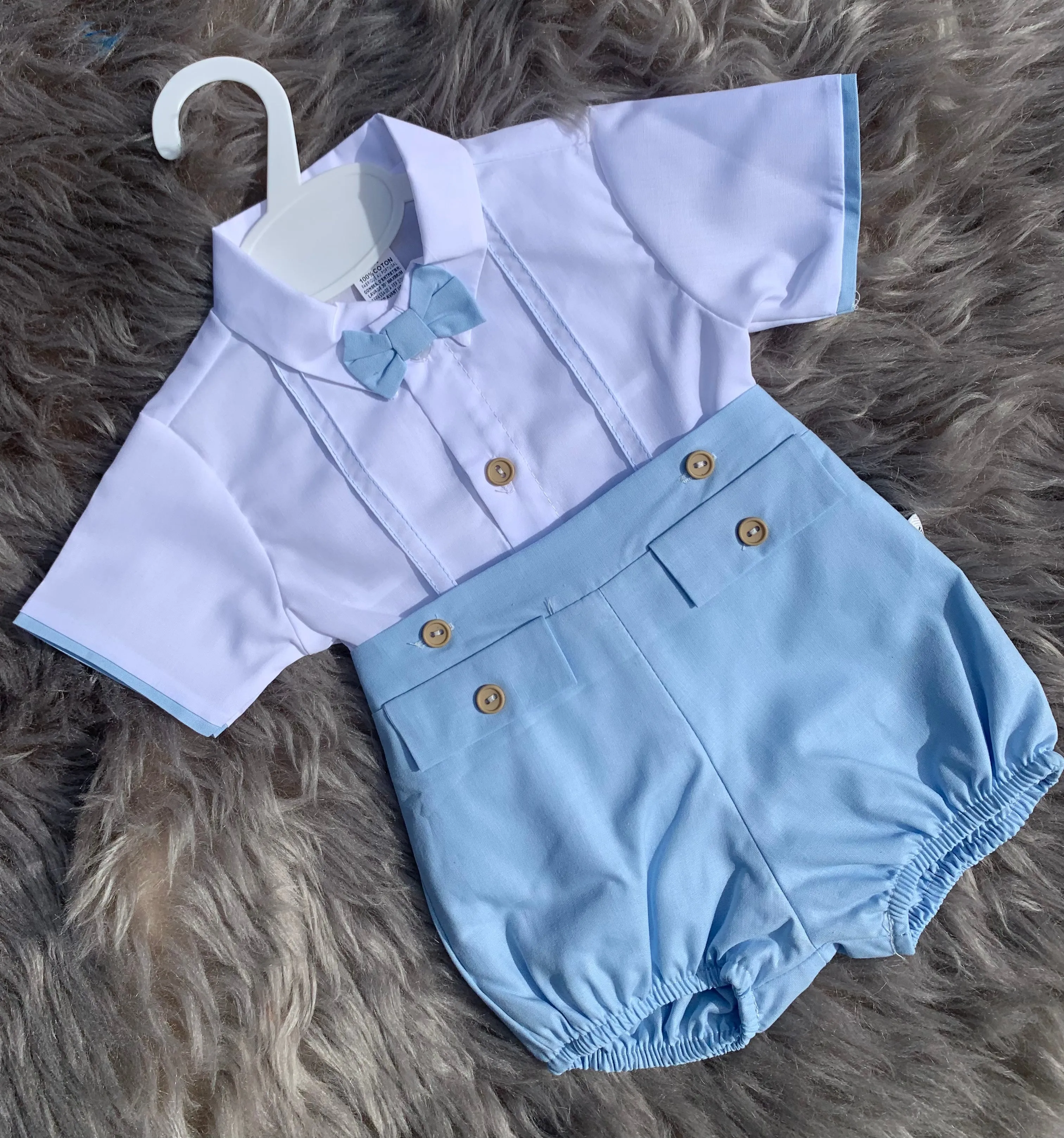 Bow Tie Shirt and Shorts Set