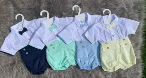 Bow Tie Shirt and Shorts Set