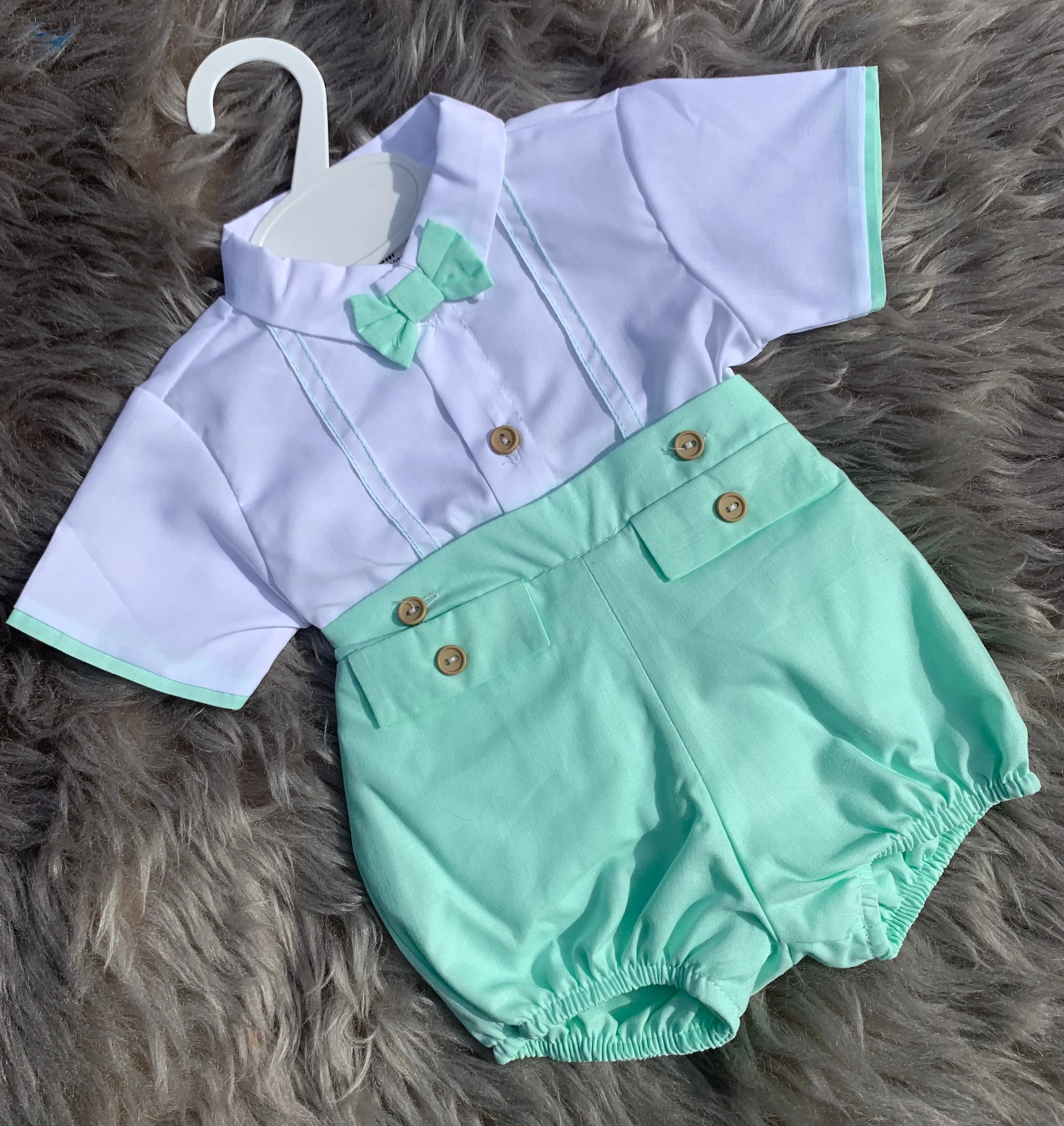 Bow Tie Shirt and Shorts Set