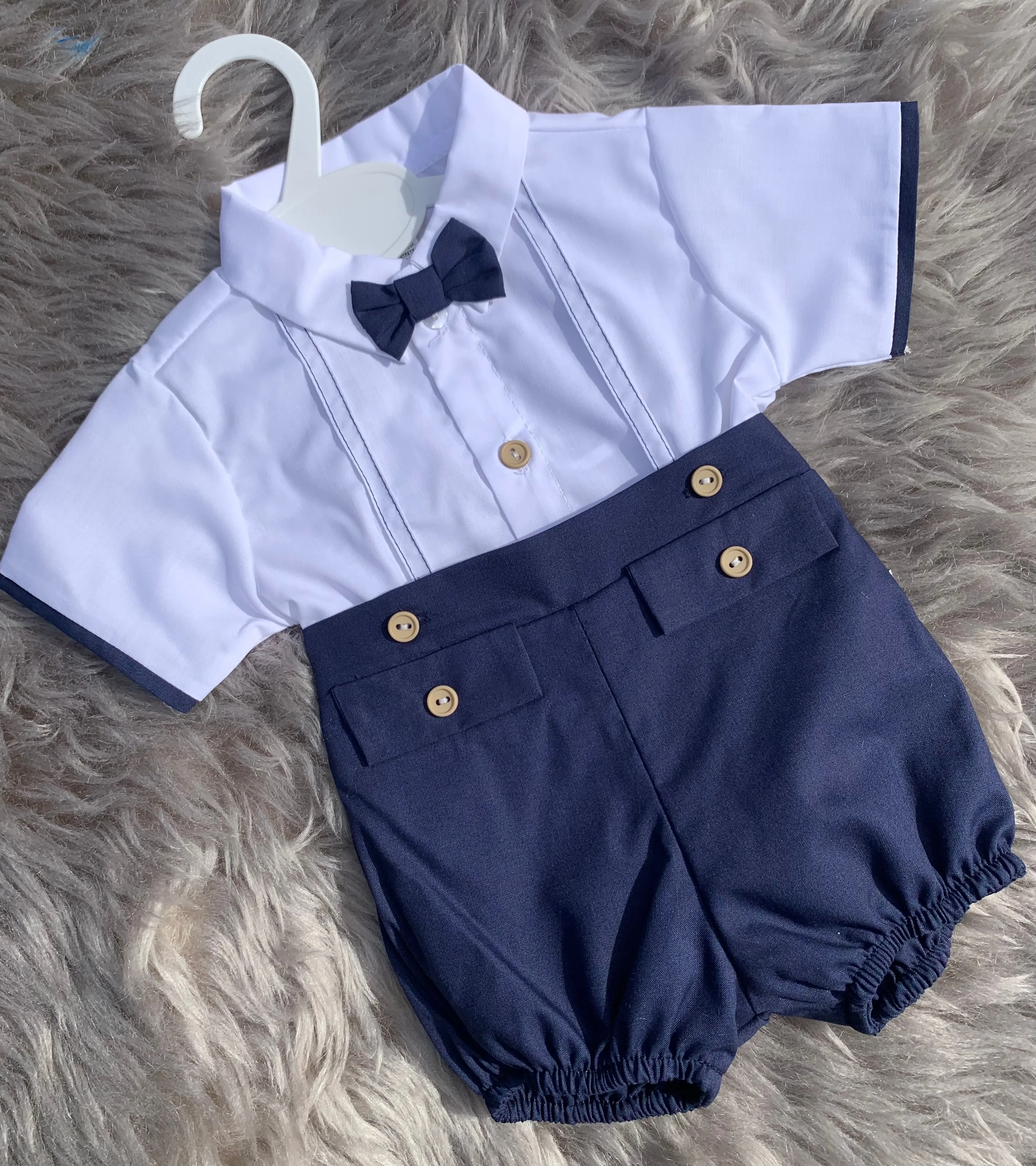 Bow Tie Shirt and Shorts Set