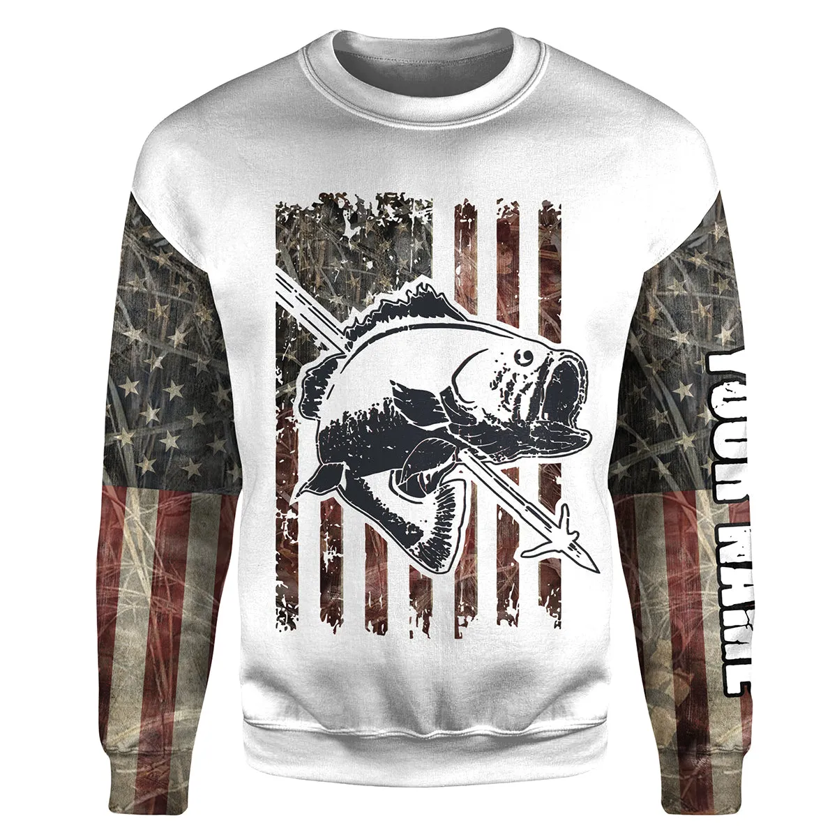Bowfishing American USA Flag Camo Custom Name 3D All over printed Shirts | Sweatshirt - SDF135