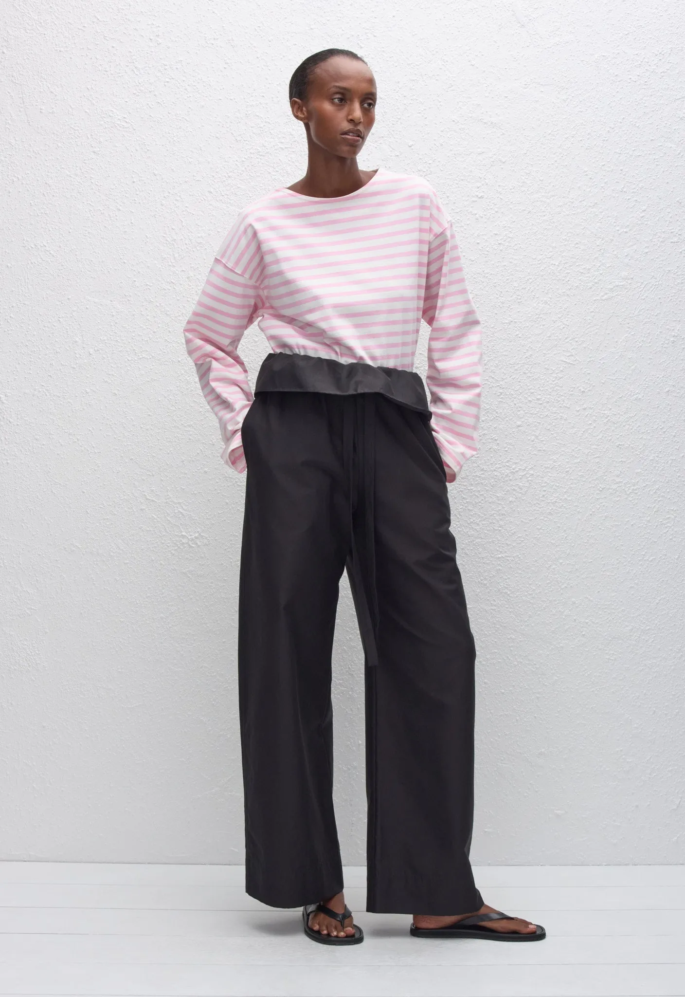 Breton Stripe Tee - Rose/White