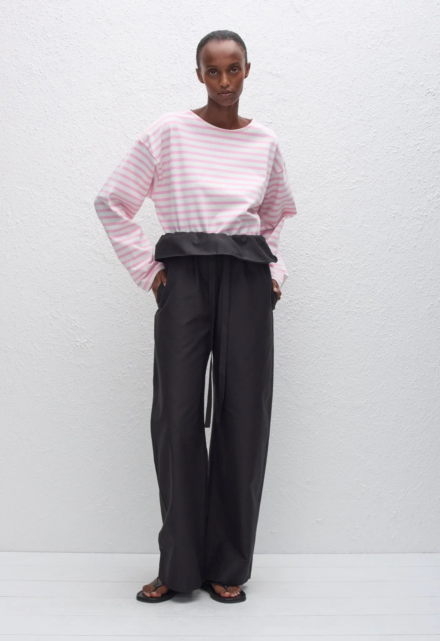 Breton Stripe Tee - Rose/White