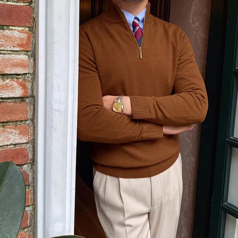 Bristol – Zipper Stand Collar Sweater