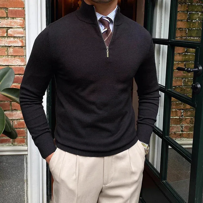 Bristol – Zipper Stand Collar Sweater