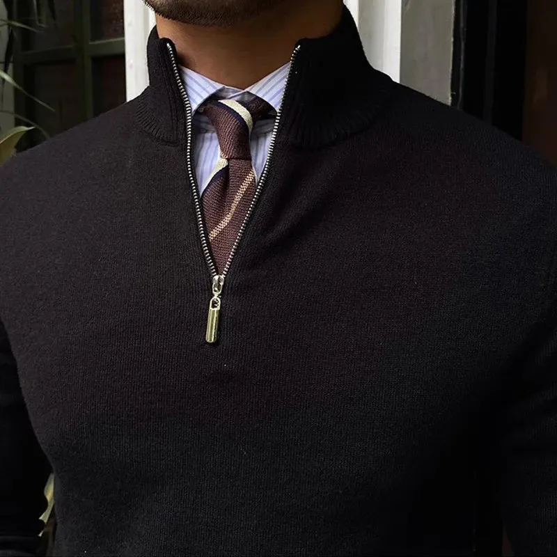 Bristol – Zipper Stand Collar Sweater