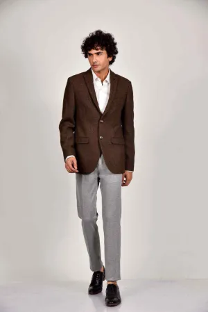 Brown Tweed Woven Blazer