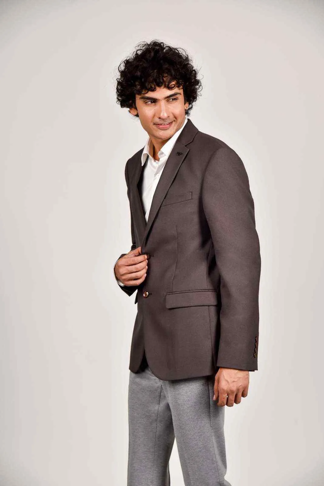 Brown Woven Blazer