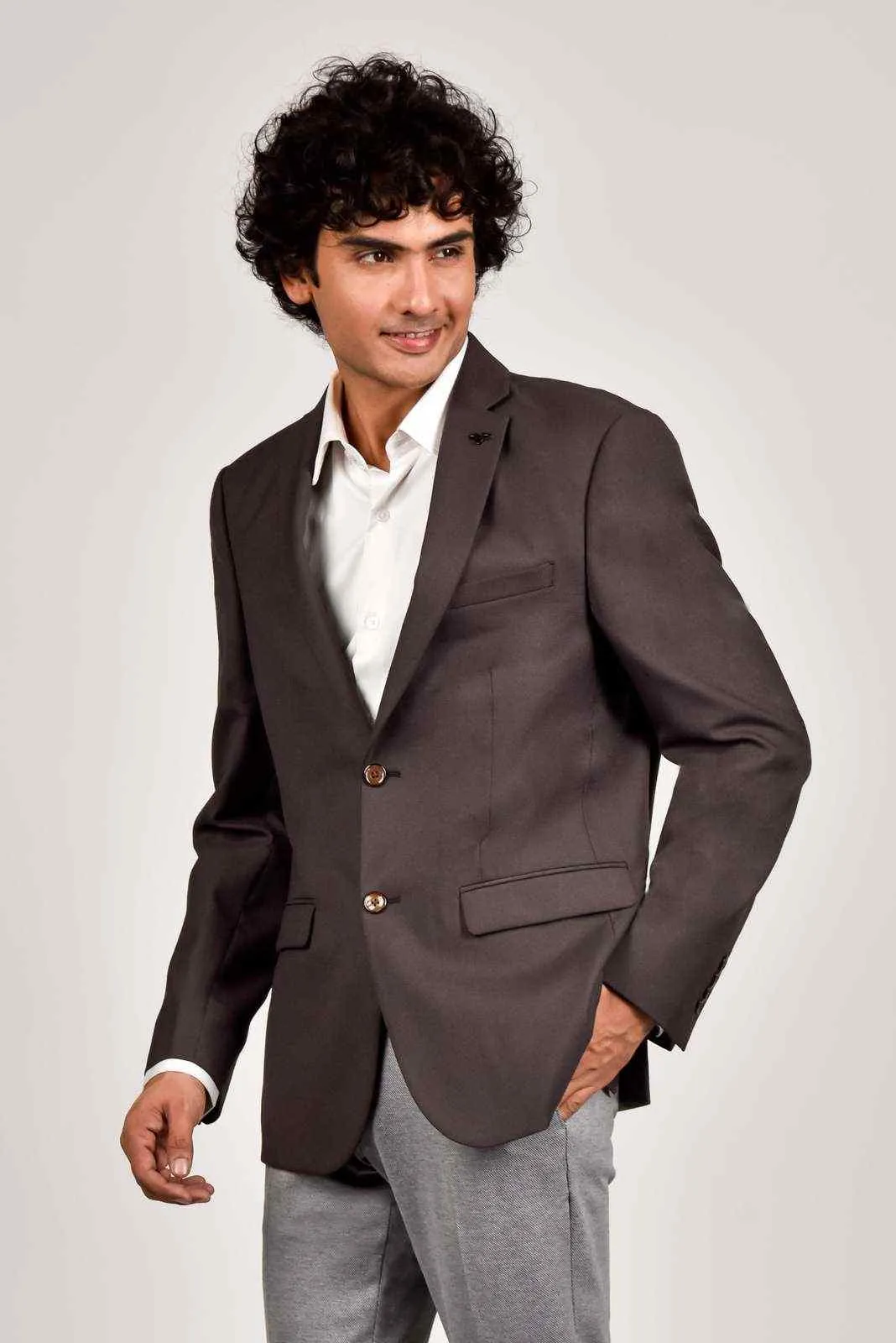 Brown Woven Blazer