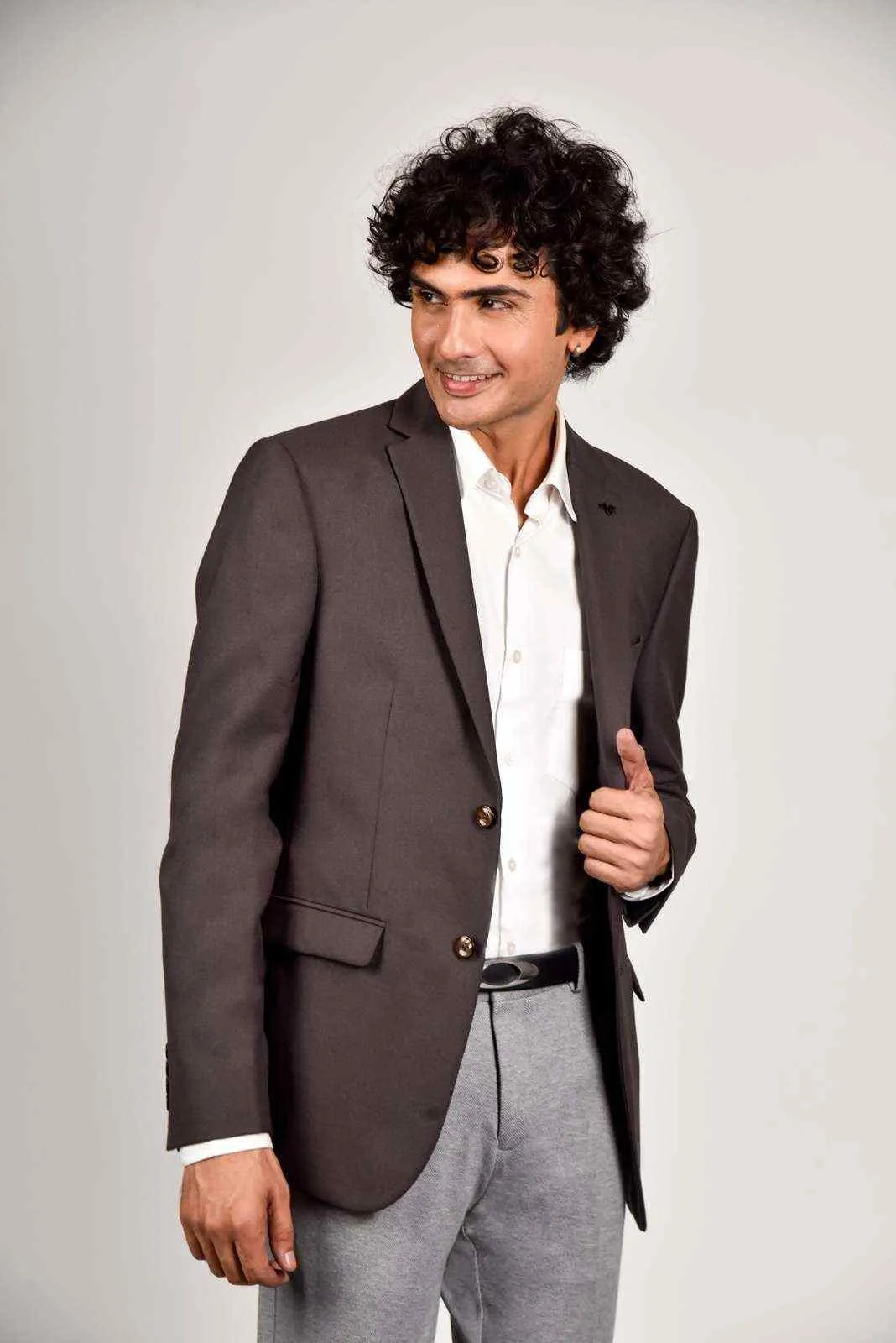 Brown Woven Blazer