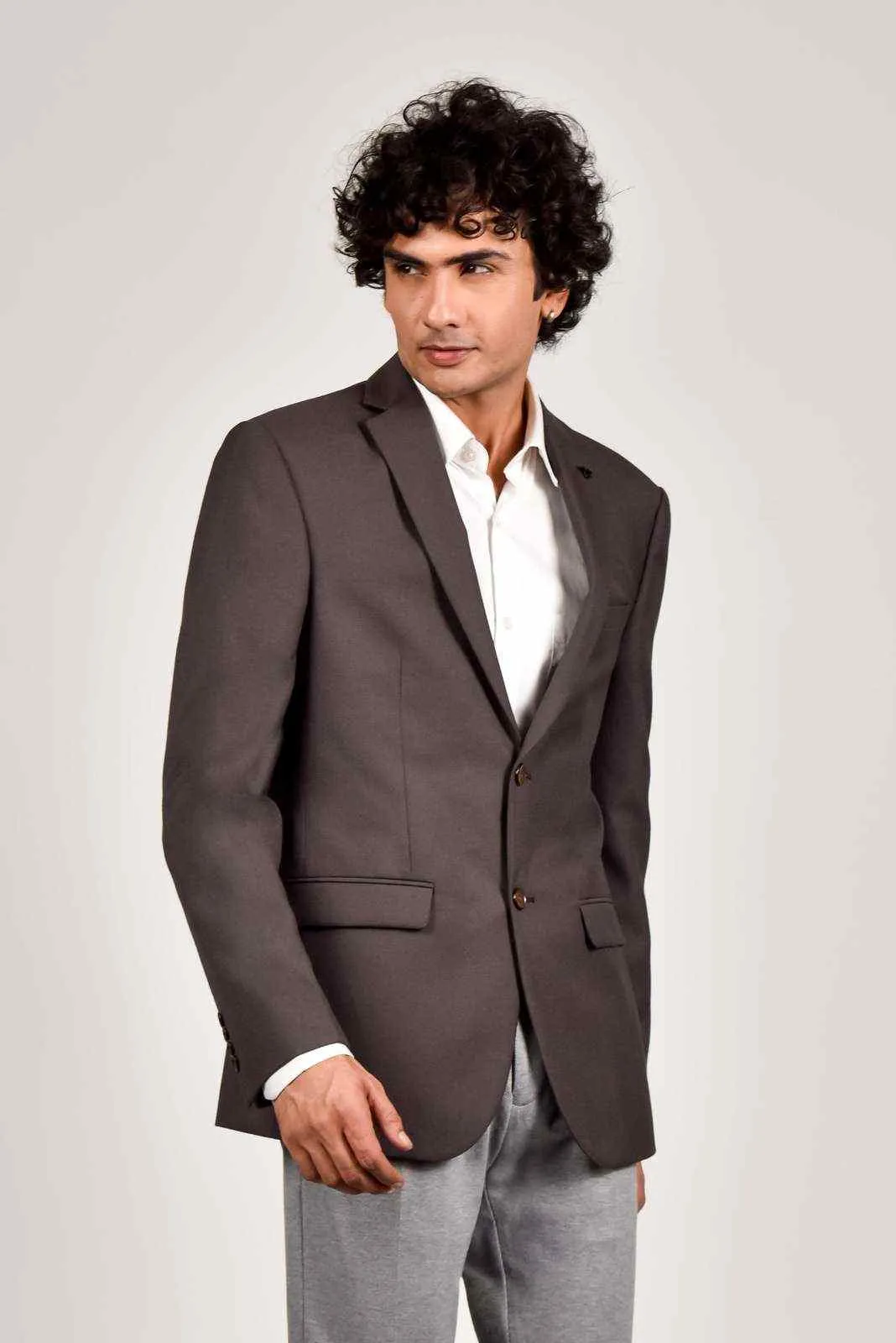 Brown Woven Blazer