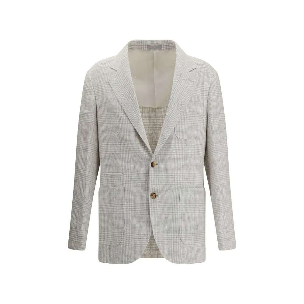 Brunello Cucinelli Check pattern linen Blazer