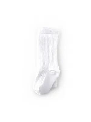 Cable Knit Tights | White | Little Stocking Co.