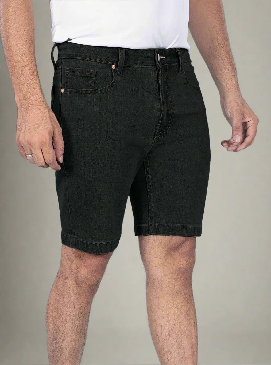 Carbon Black Denim Shorts