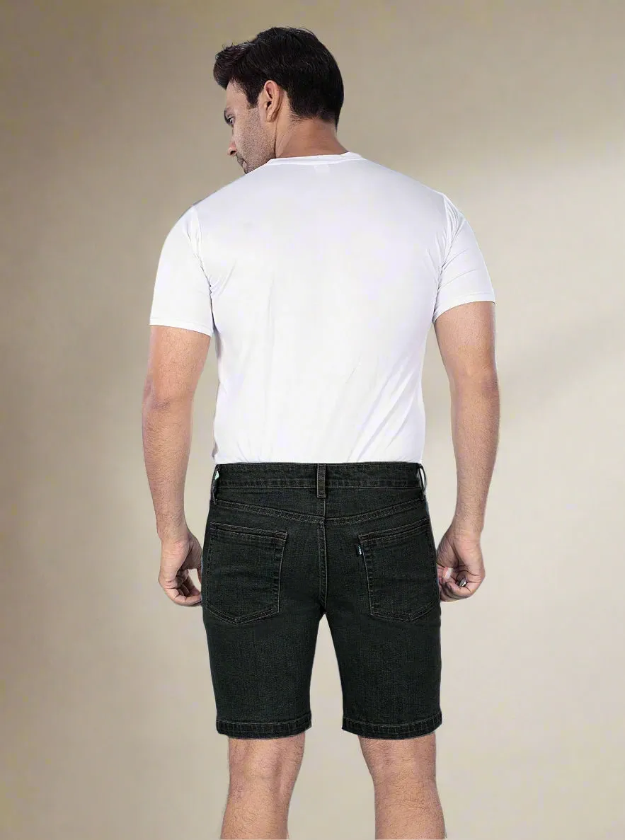 Carbon Black Denim Shorts