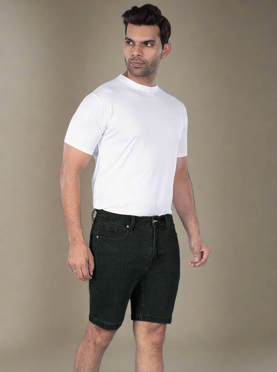 Carbon Black Denim Shorts