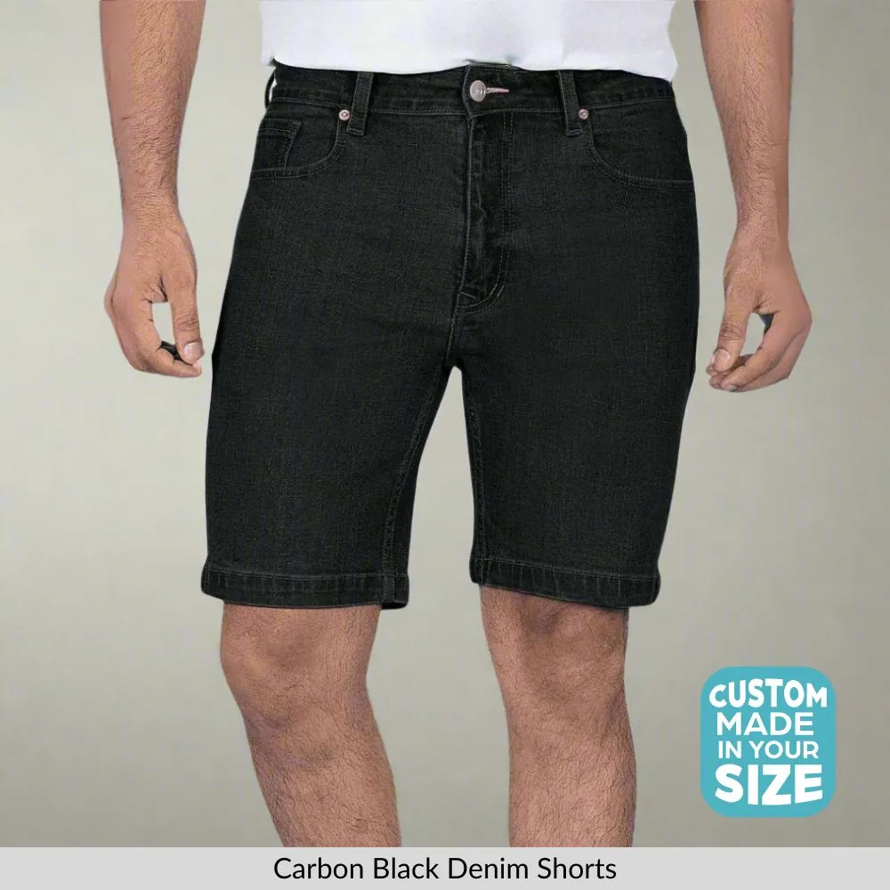 Carbon Black Denim Shorts