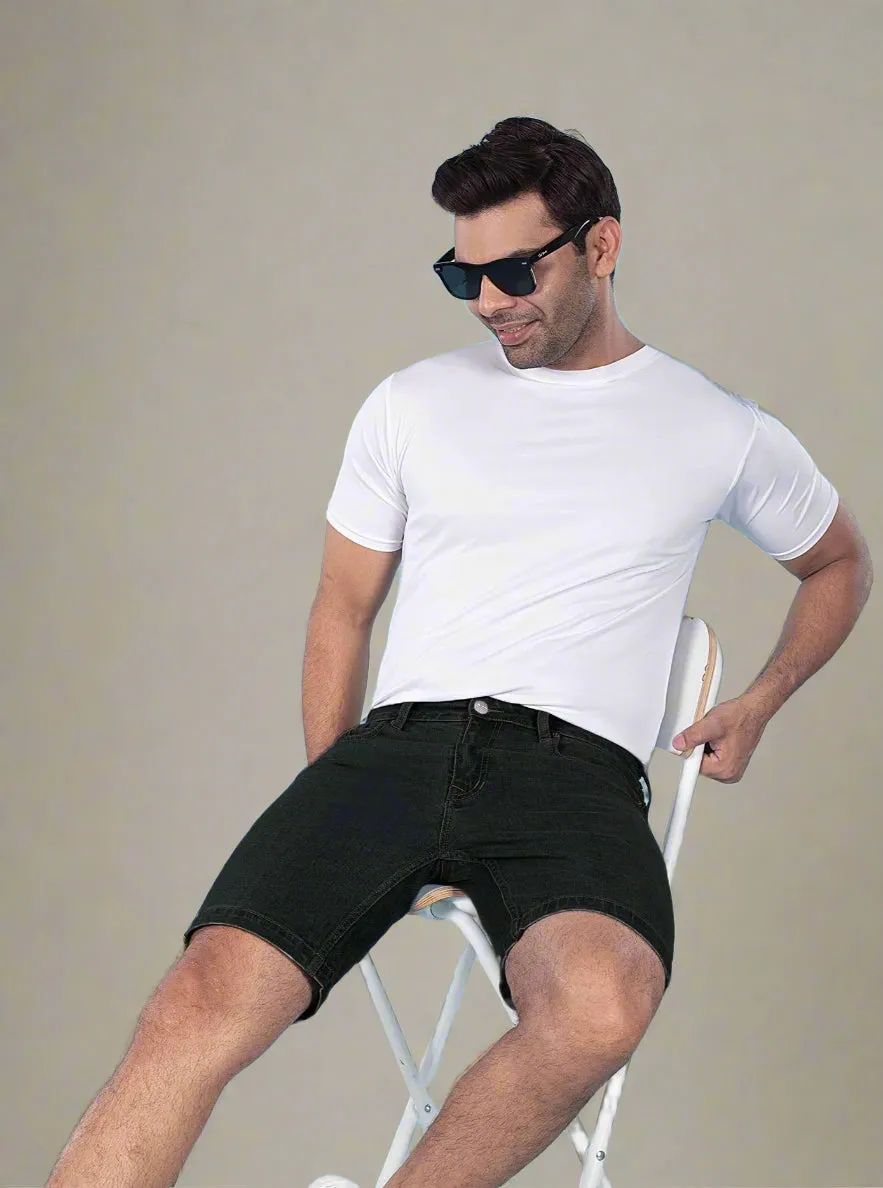 Carbon Black Denim Shorts