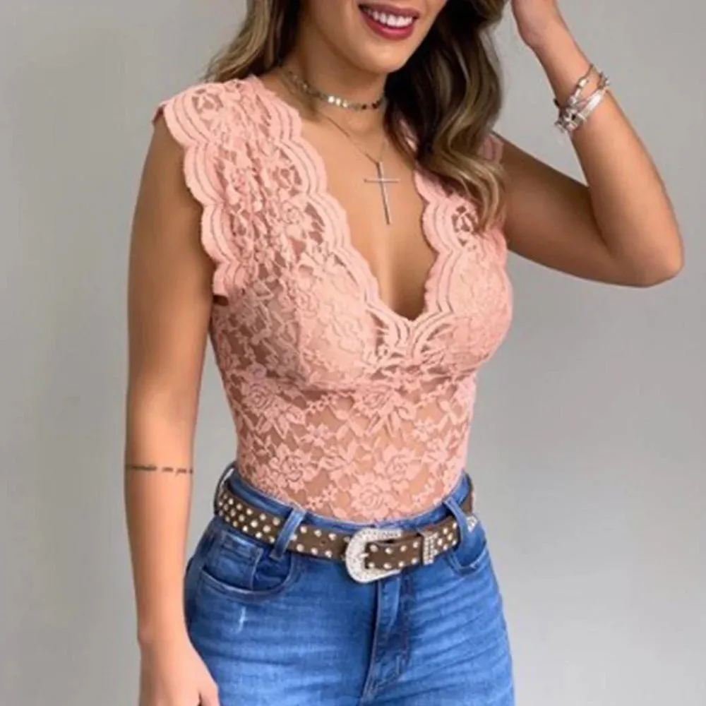 Celeste | Elegant V-Neck Lace Top for Ladies