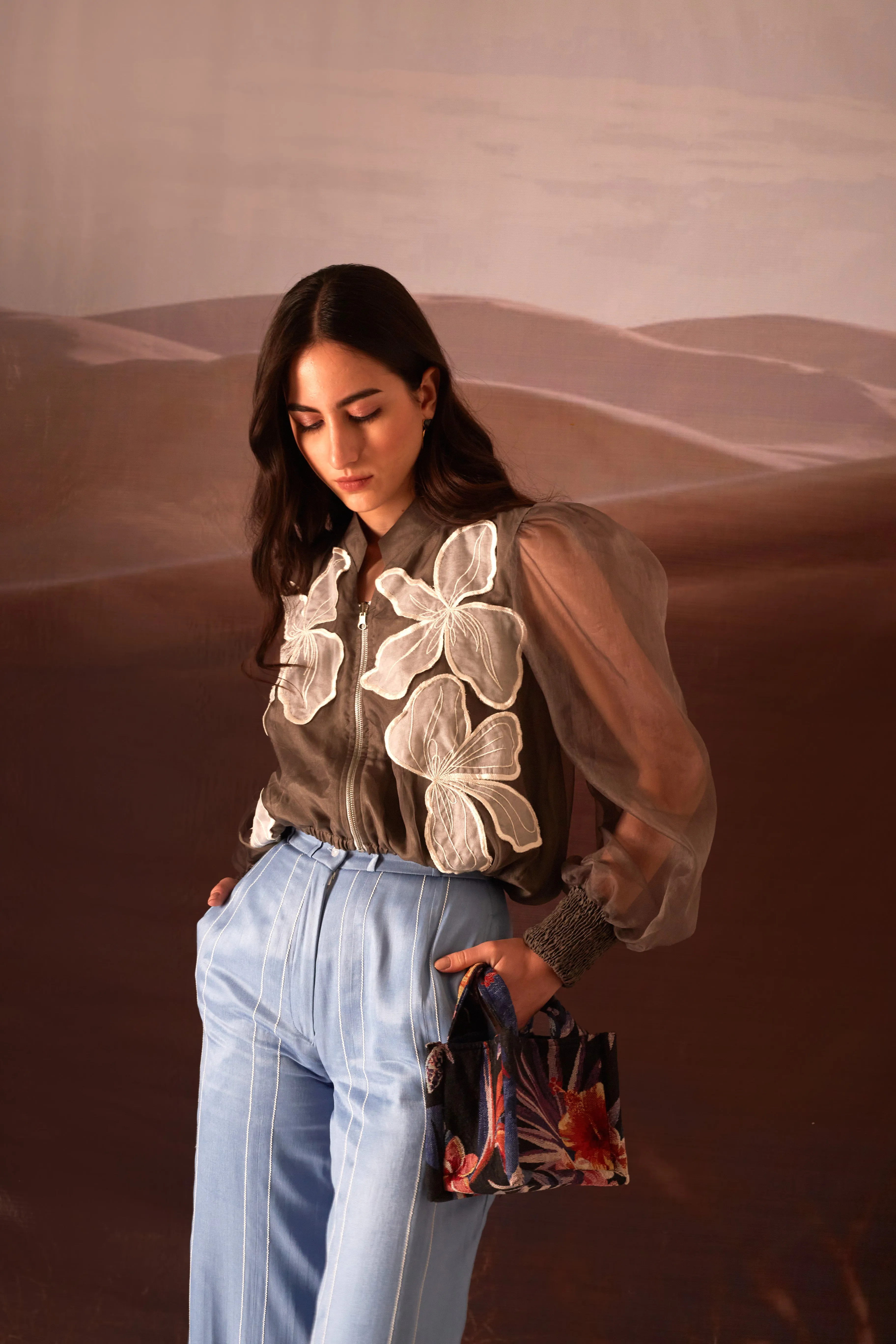Cement Grey Daisy Bomber