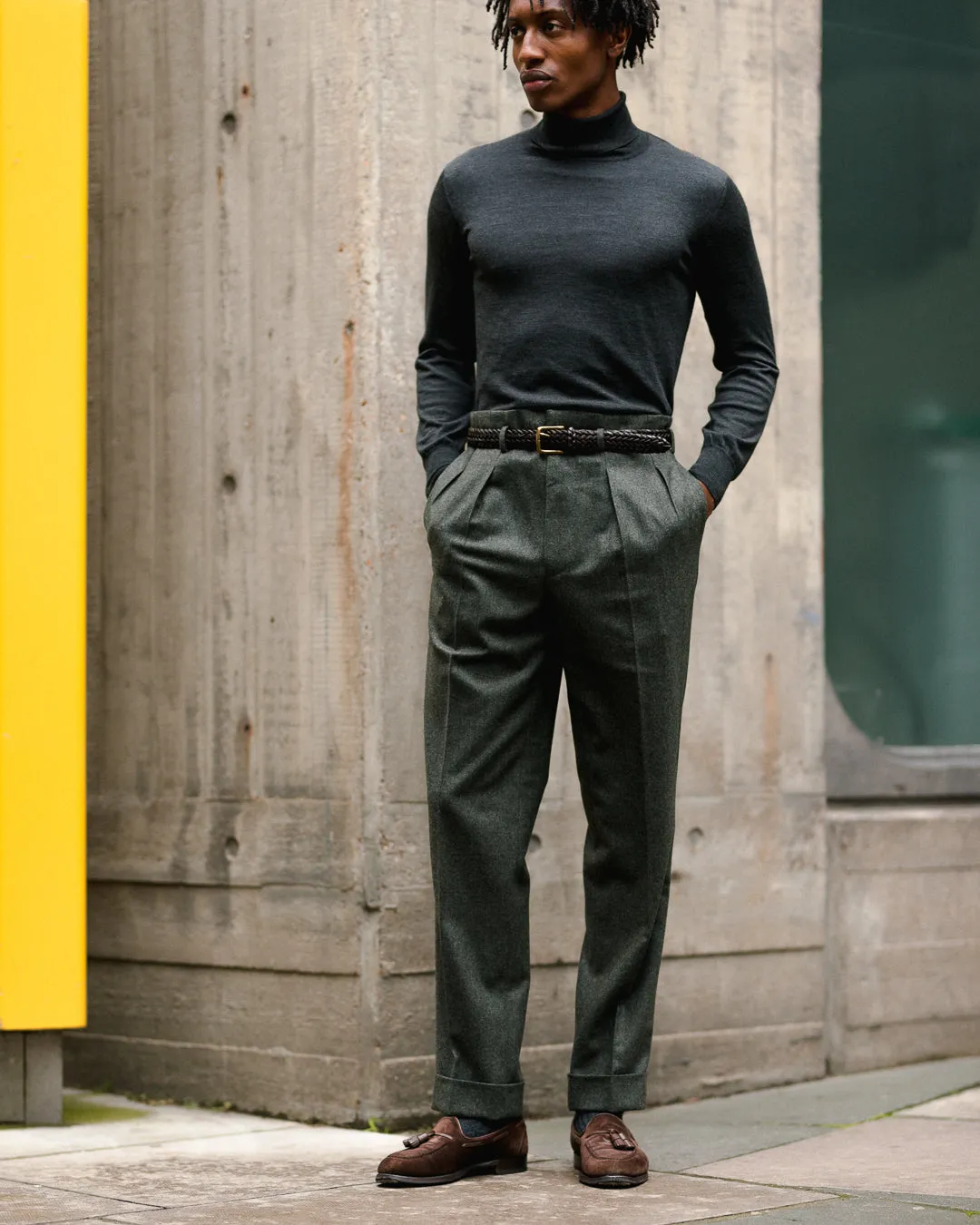Charcoal Merino Roll Neck