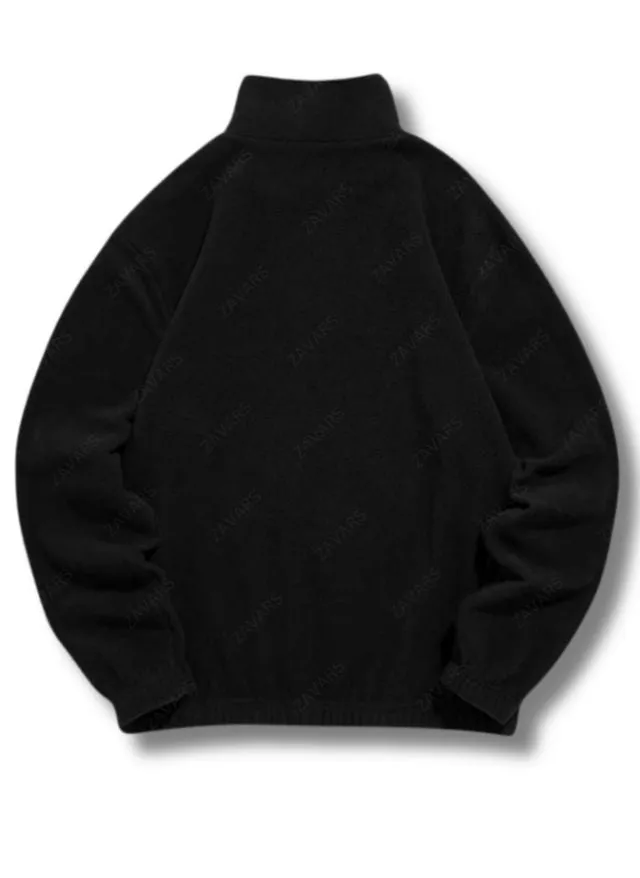 Charles - Zipper Collar fleece sweater with long sleeve