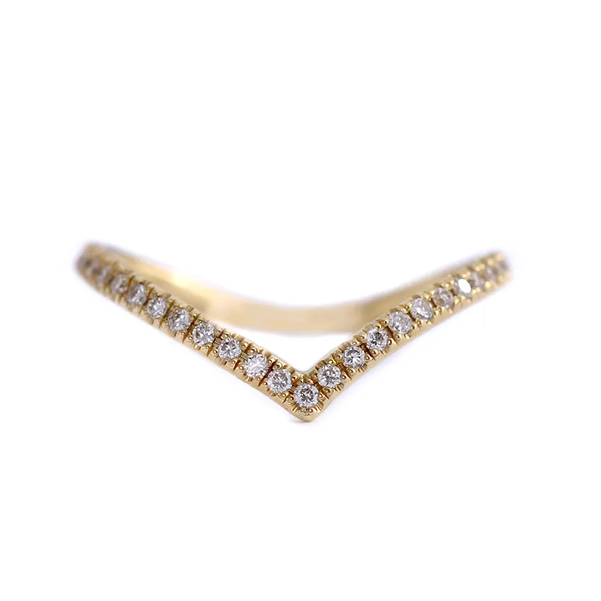 Chevron Half Diamond Eternity Ring