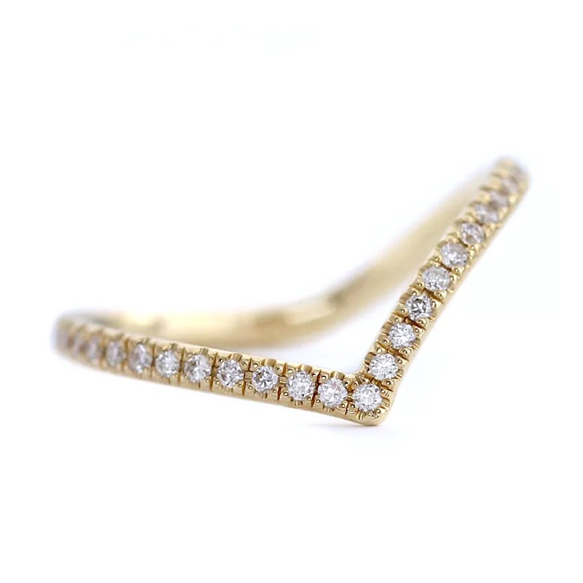 Chevron Half Diamond Eternity Ring