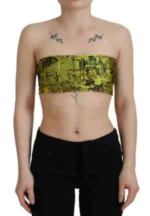 Chic Yellow Graphic Cropped Top