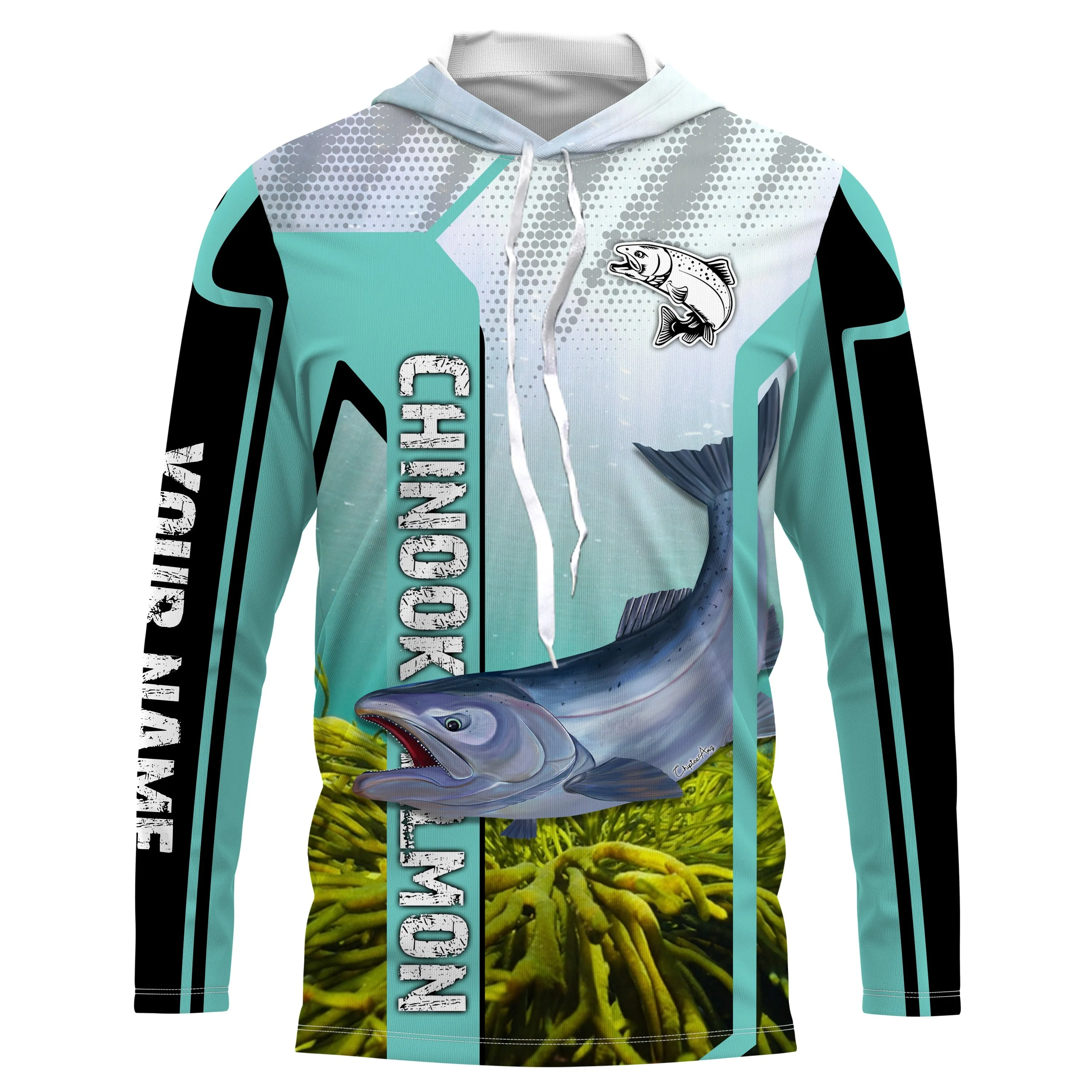 Chinook Salmon Fishing Custom Name sun protection UPF long sleeves fishing shirt TTS0524