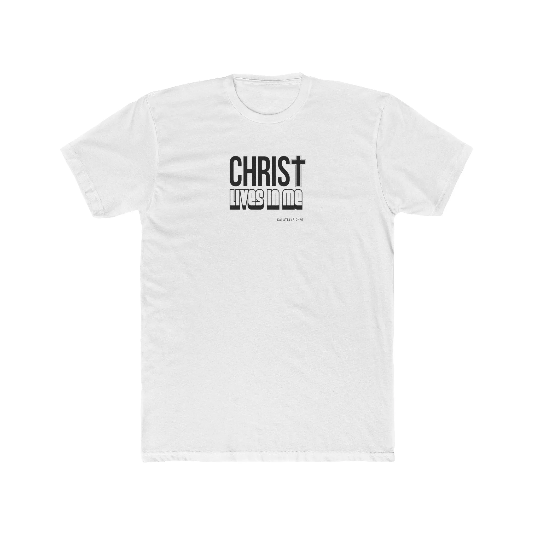 Christ Lives in Me Men's Cotton Crew Tee