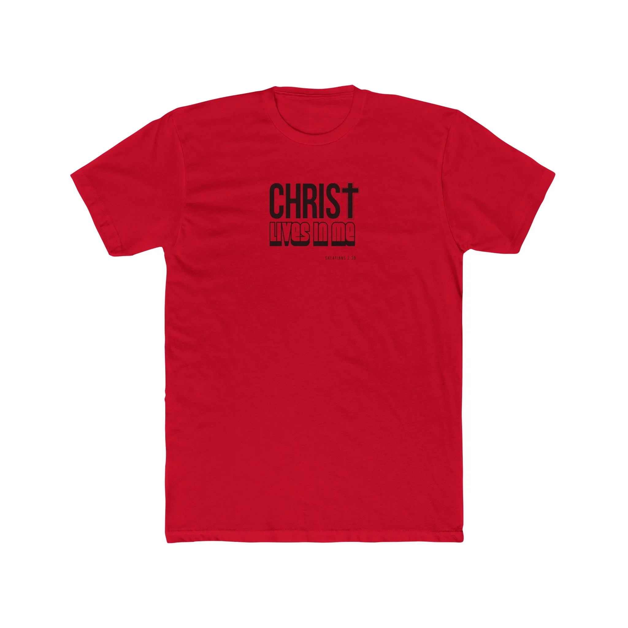 Christ Lives in Me Men's Cotton Crew Tee