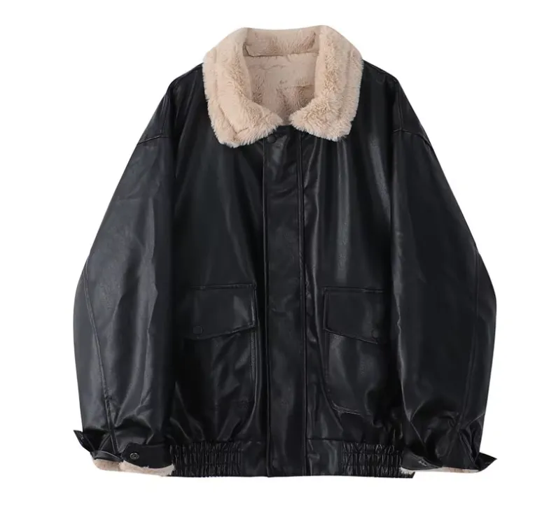 Clarence | Stylish Leather Jacket with Cozy Collar for Women