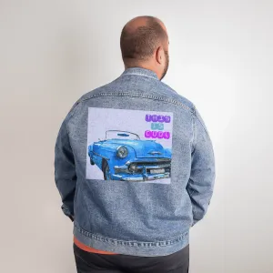 Classic Old Car is Cool DTG Denim Jacket for Men