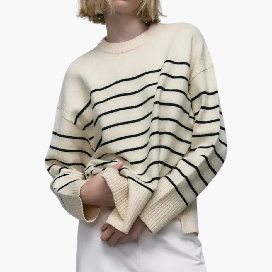 Classic Striped Crew Neck Jumper for Women