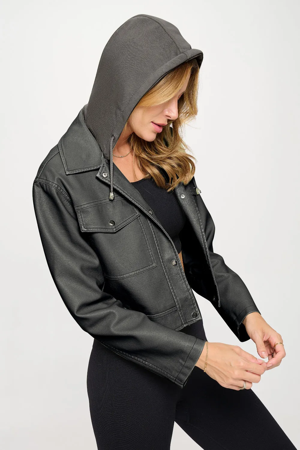 Coalition LA Rugged Cropped Hooded Jacket