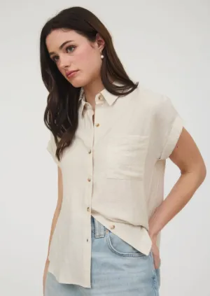 Collared Cuff Sleeve Back Pintuck Shirt