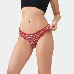 Colorful Striped Sports Fitness Thong Rainbow Threaded Cotton Women's Low Rise Sexy Panties