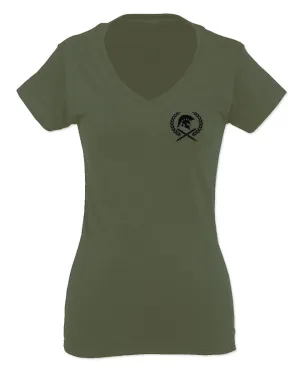 Come and Take Greek Molon Labe Spartan Workout American For Women V neck fitted T Shirt