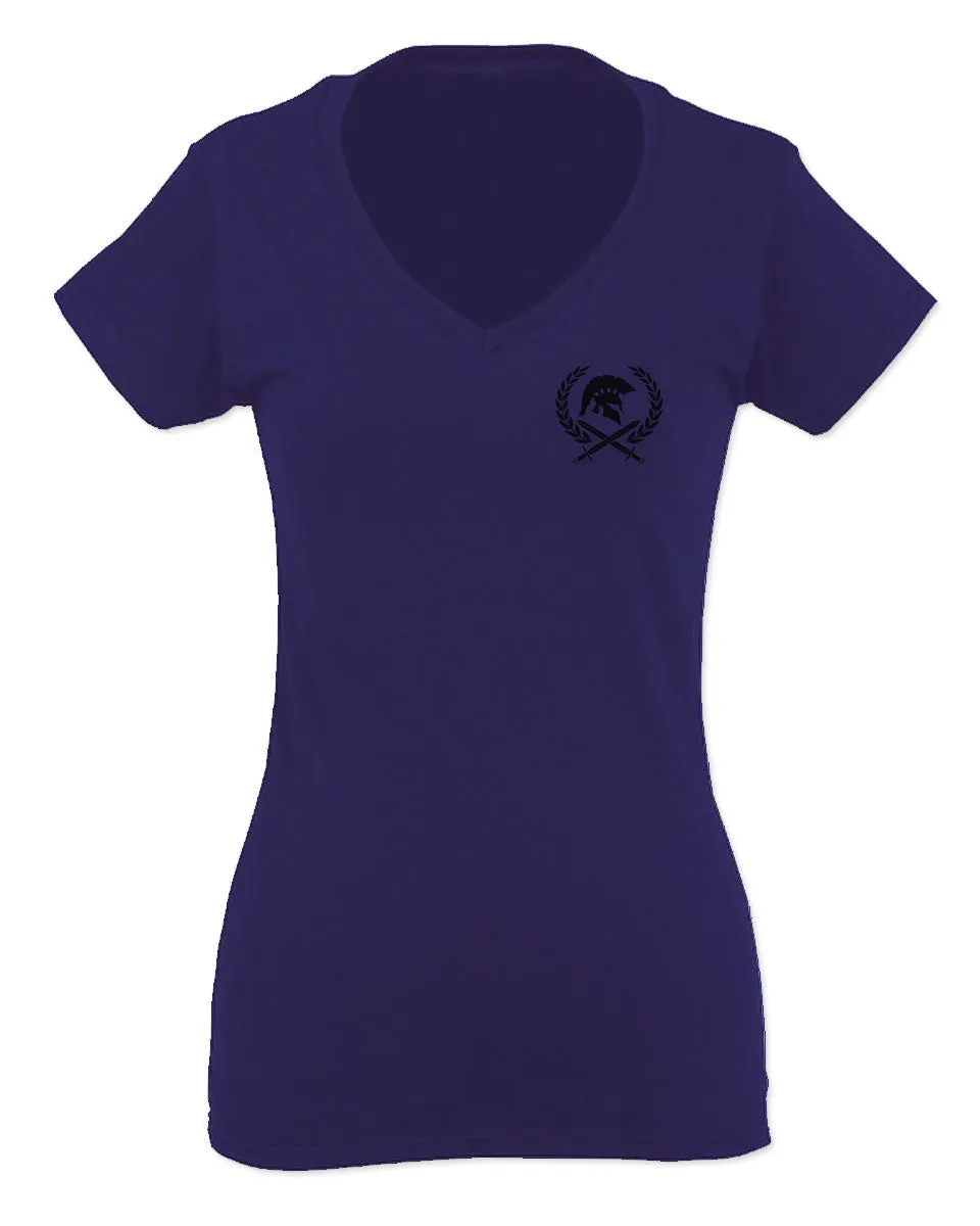 Come and Take Greek Molon Labe Spartan Workout American For Women V neck fitted T Shirt