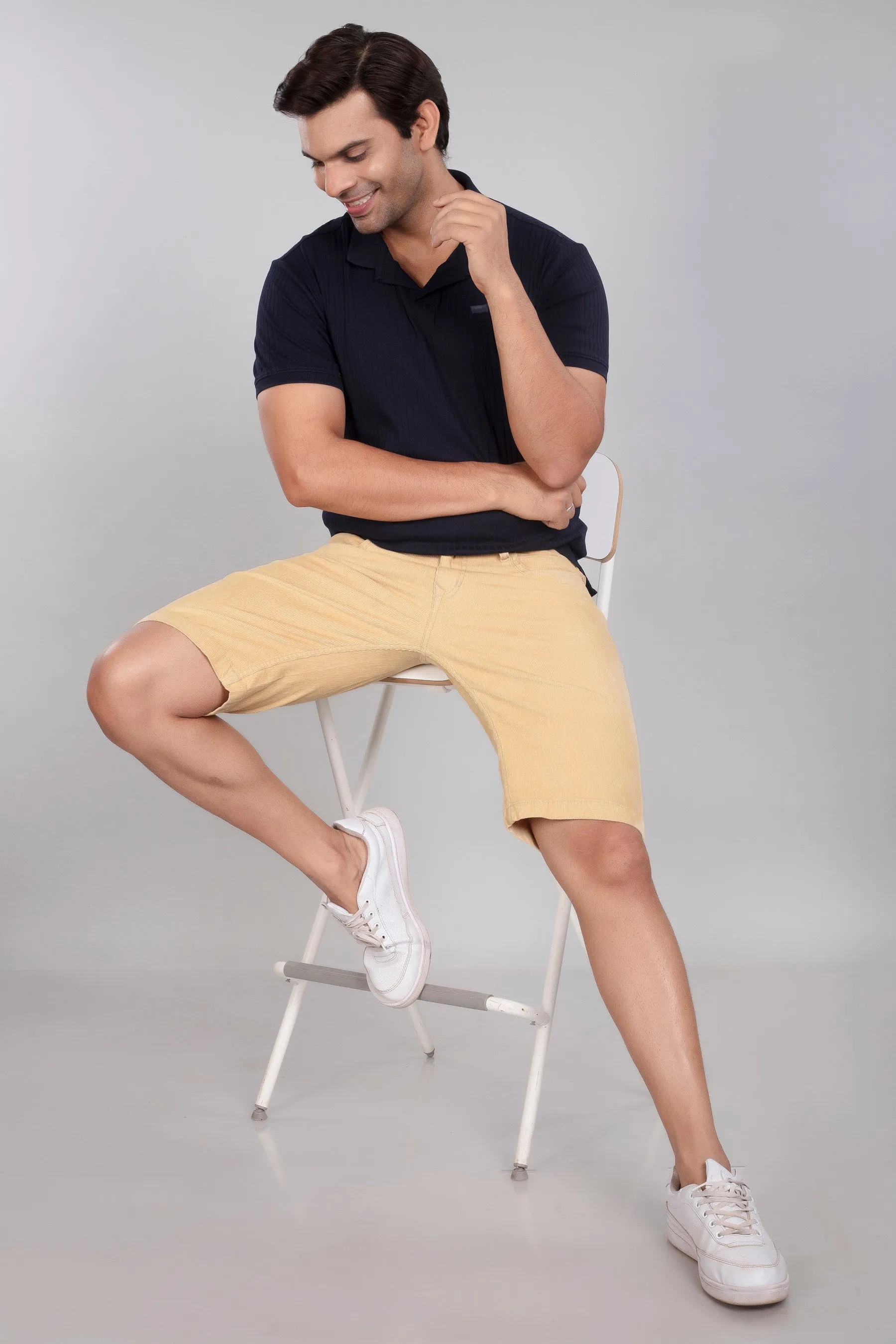 Cream Corduroy Shorts