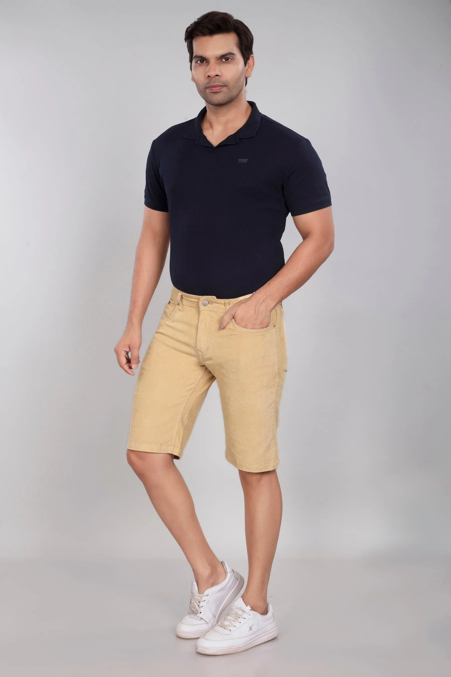 Cream Corduroy Shorts